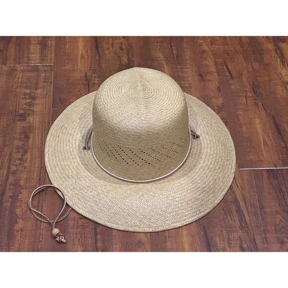 Vintage S.F. Green San Francisco Woven in Equador Straw Leather Strap Panama Hat main image 10